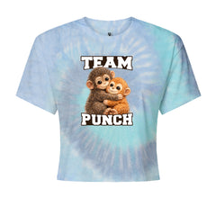 Team Punch Panchi-kun Monkey Cropped T-Shirt Blue Clouds