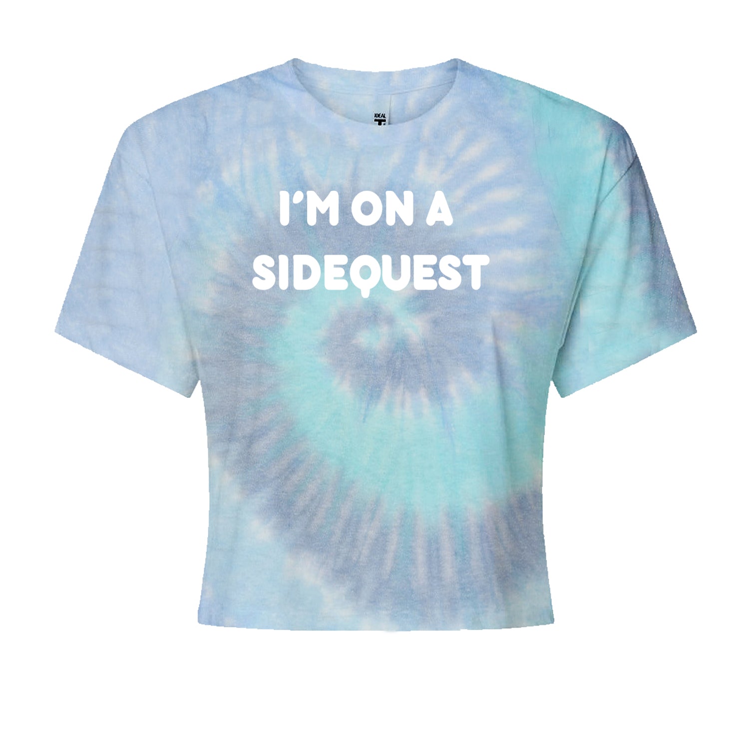 I'm On A Sidequest Festival Rave EDM Cropped T-Shirt Blue Clouds