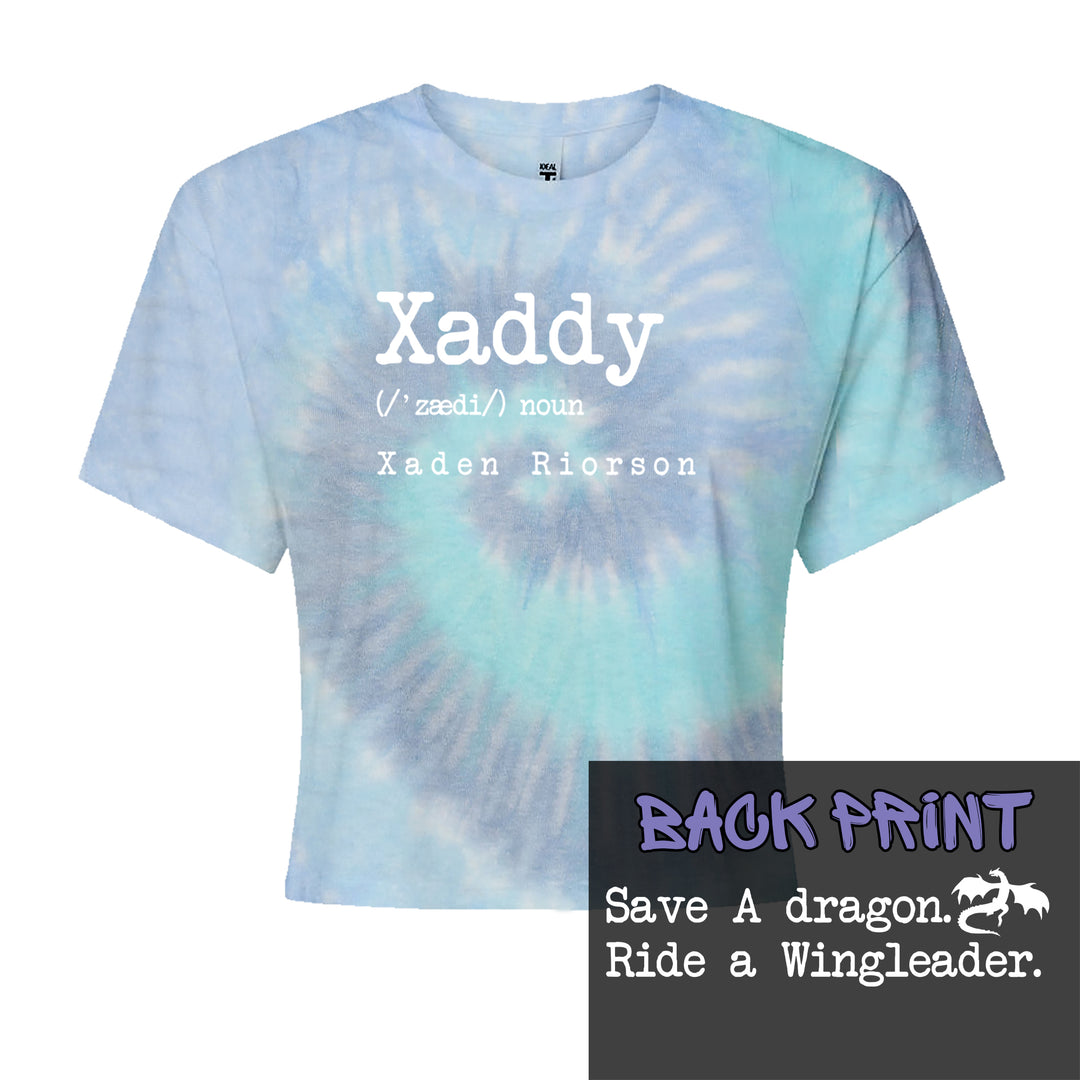 Xaddy Save A Dragon Ride A Wingleader Cropped T-Shirt Blue Clouds