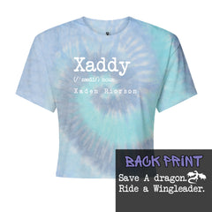 Xaddy Save A Dragon Ride A Wingleader Cropped T-Shirt Blue Clouds