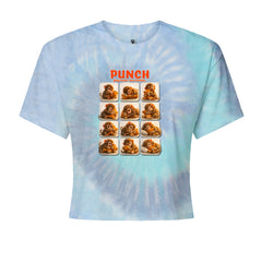 Punch Play Hard Love Harder Cropped T-Shirt Blue Clouds