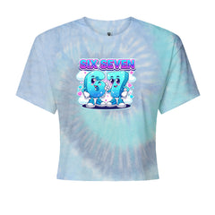 67 Six Seven Meme Kawaii Cloud Cropped T-Shirt Blue Clouds