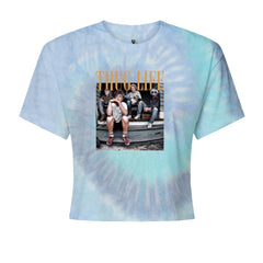 Golden Girls Thug Life Street Cropped T-Shirt Blue Clouds