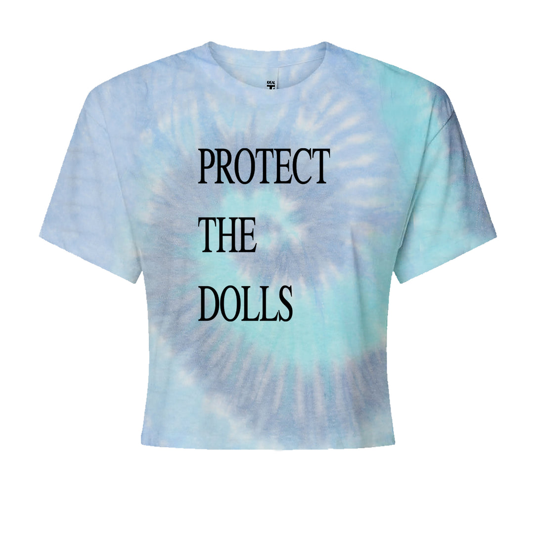 Protect The Dolls Equal Rights Cropped T-Shirt Blue Clouds