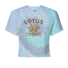 Lotus Hotel and Casino Cropped T-Shirt Blue Clouds