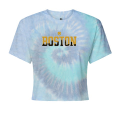 Boston City Pride Irish Cropped T-Shirt Blue Clouds