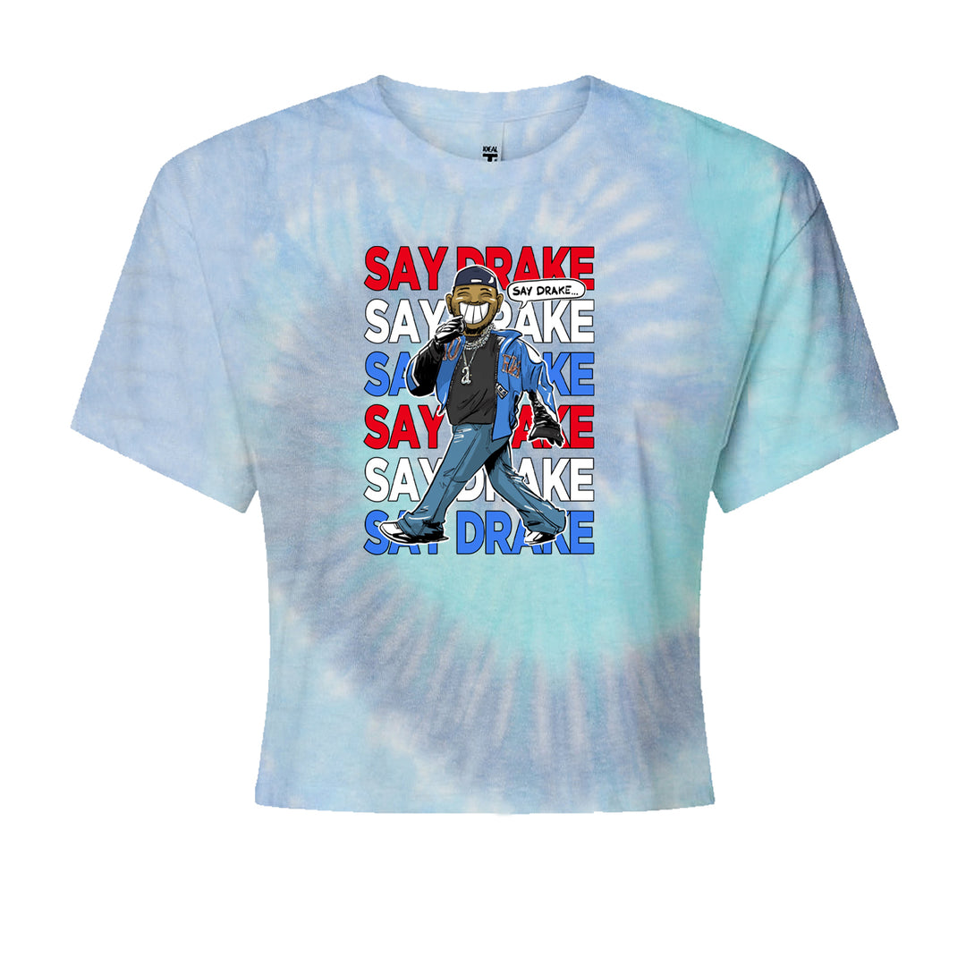Say Drake Smiling Meme Mustard Cropped T-Shirt Blue Clouds