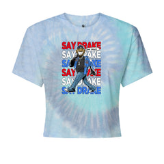 Say Drake Smiling Meme Mustard Cropped T-Shirt Blue Clouds