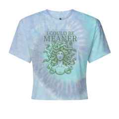 Medusa I Could Be Meaner Cropped T-Shirt Blue Clouds