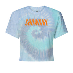 Showgirl Orange Glitter Cropped T-Shirt Blue Clouds