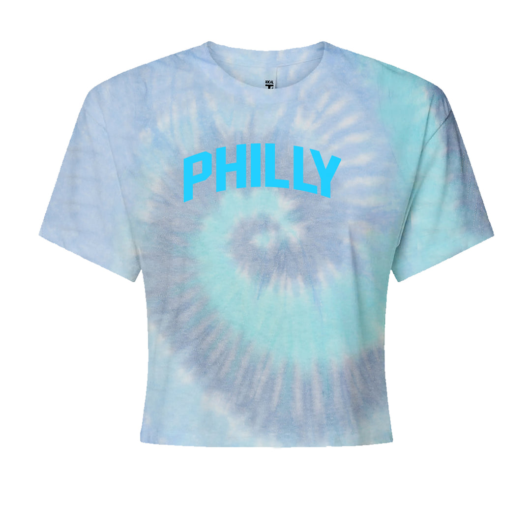 Philly Philadelphia Pride Cropped T-Shirt Blue Clouds