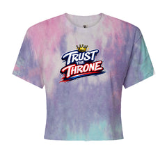 Trust The Throne Crown Philly Hoops graphic on Women's Boxy Crop T-Shirt in Cotton Candy