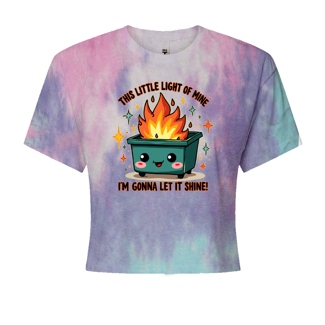 This Little Light of Mine Dumpster Fire Smile FaceCropped T-Shirt Cotton Candy