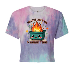This Little Light of Mine Dumpster Fire Smile FaceCropped T-Shirt Cotton Candy
