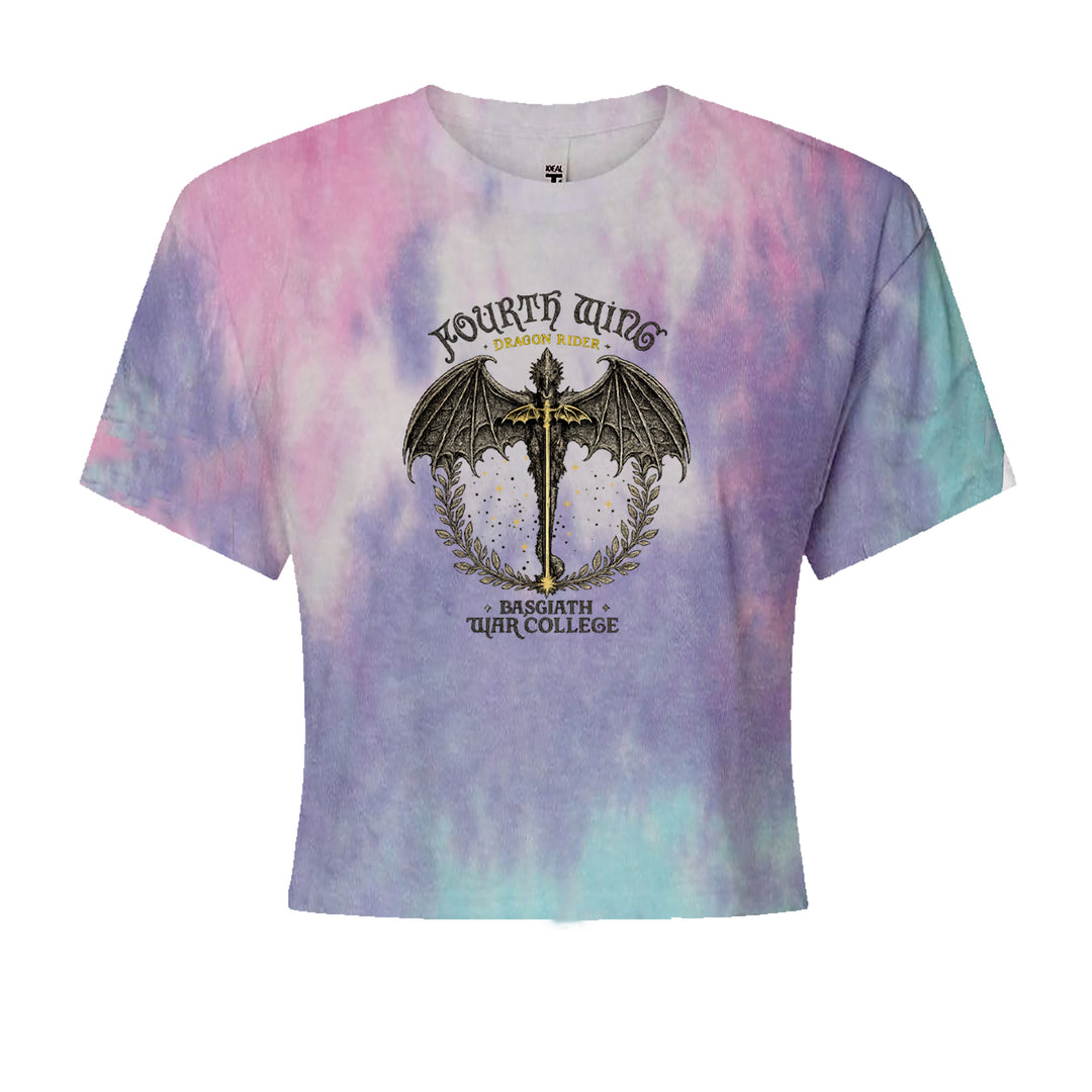 Fourth Wing Dragon Rider Vintage Basgiath War College Cropped T-Shirt Cotton Candy