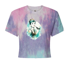 Mrs. Herpburn Iconic Watercolors Cropped T-Shirt Cotton Candy