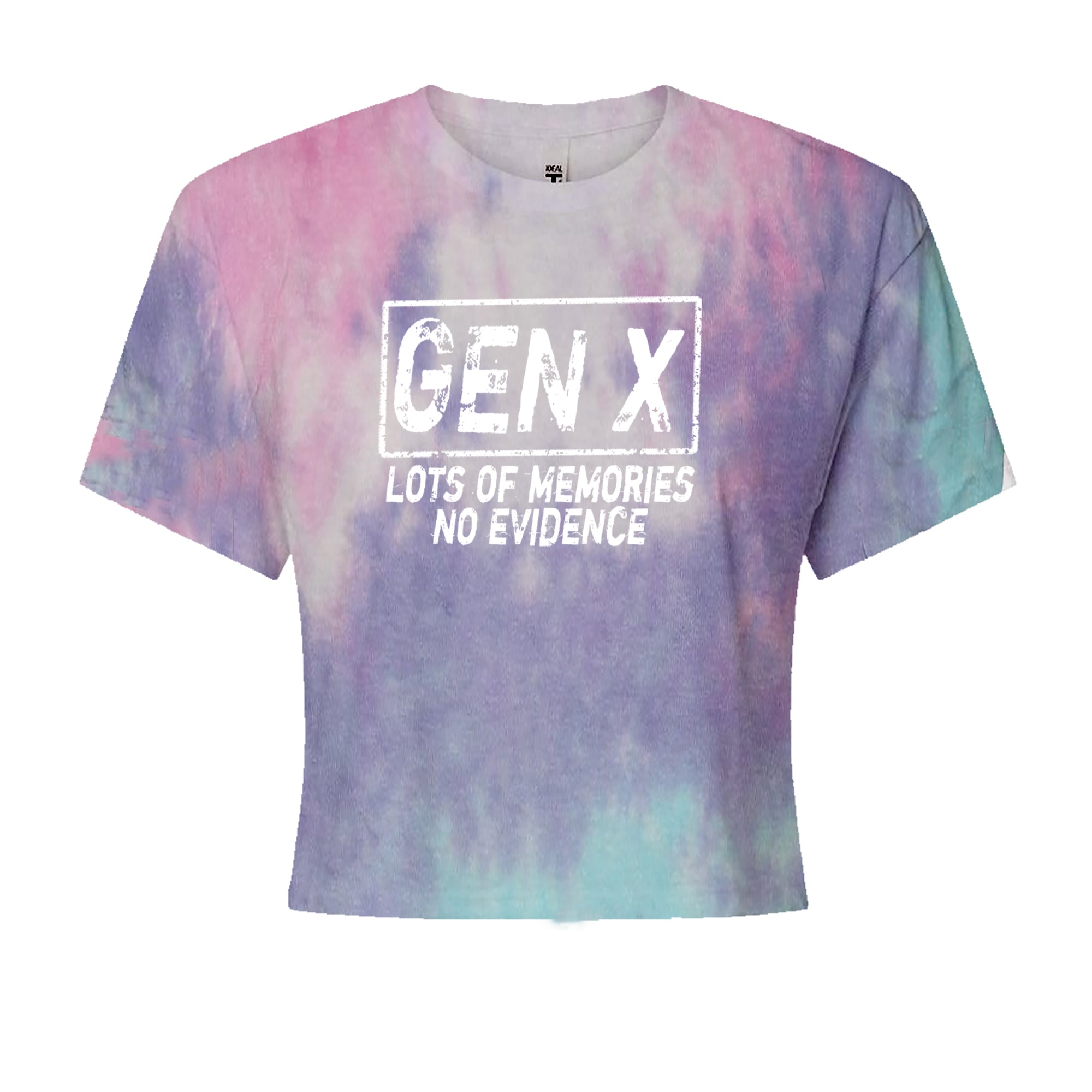 Gen X Lots of Memories No Evidence Nostalgia Cropped T-Shirt Cotton Candy