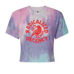 Radicalized by Basic Decency Dove Protest Statement Cropped T-Shirt Cotton Candy