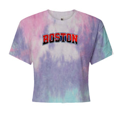 Boston City Pride Skyline Cropped T-Shirt Cotton Candy