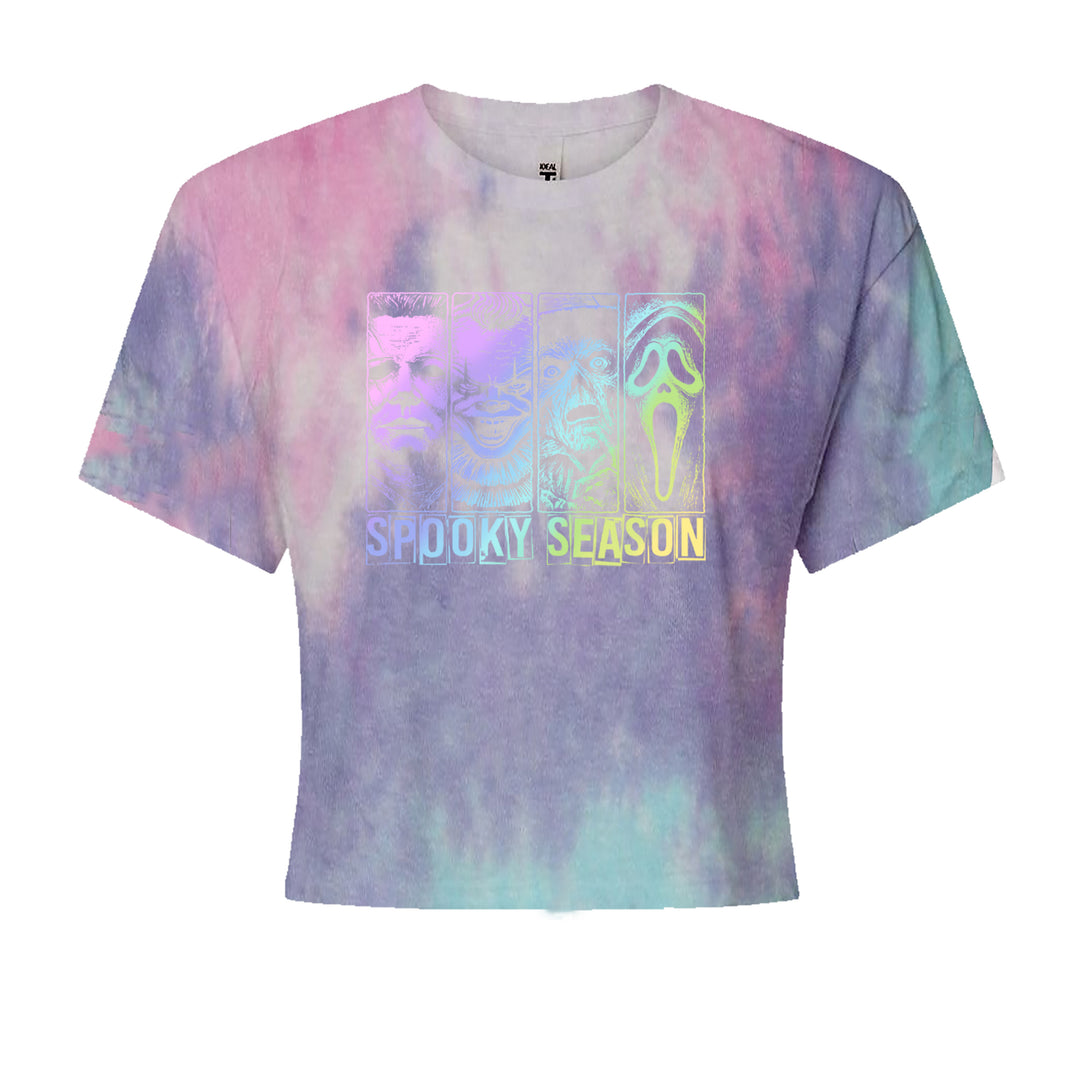 Spooky Season Horror Icons Halloween Cropped T-Shirt Cotton Candy