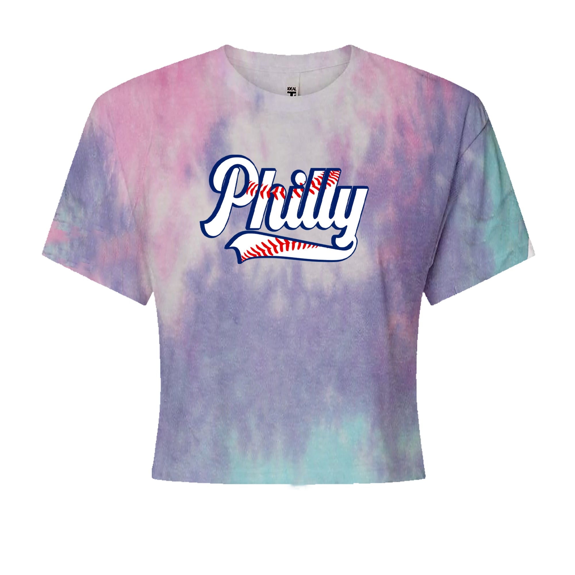 Philly Baseball Stitching Cropped T-Shirt Cotton Candy