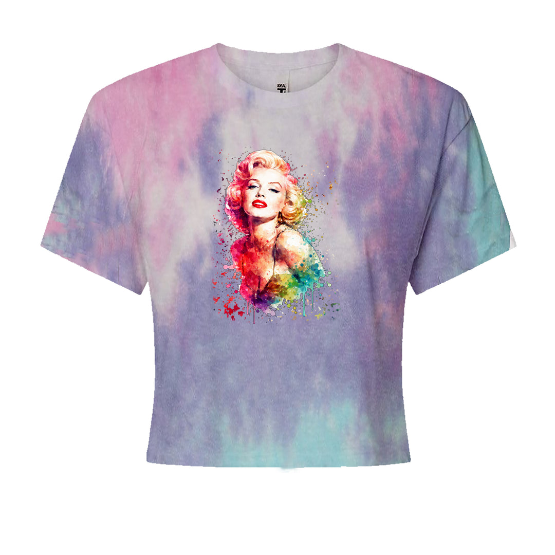 Mrs. Monroe Watercolors Bombshell Cropped T-Shirt Cotton Candy