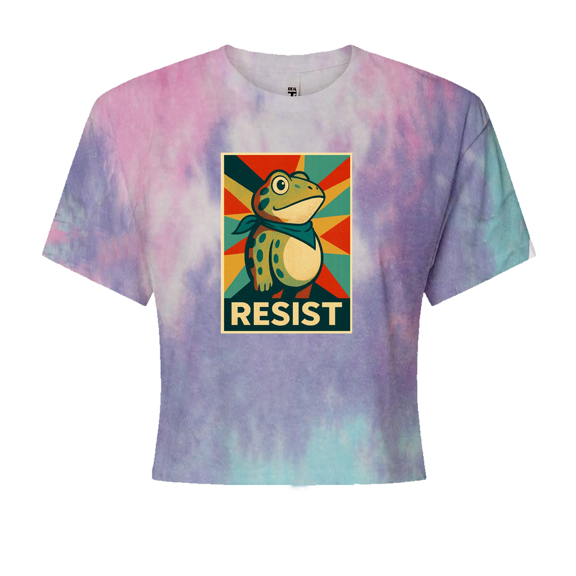 Resist Portland Protest Frog Cropped T-Shirt Cotton Candy
