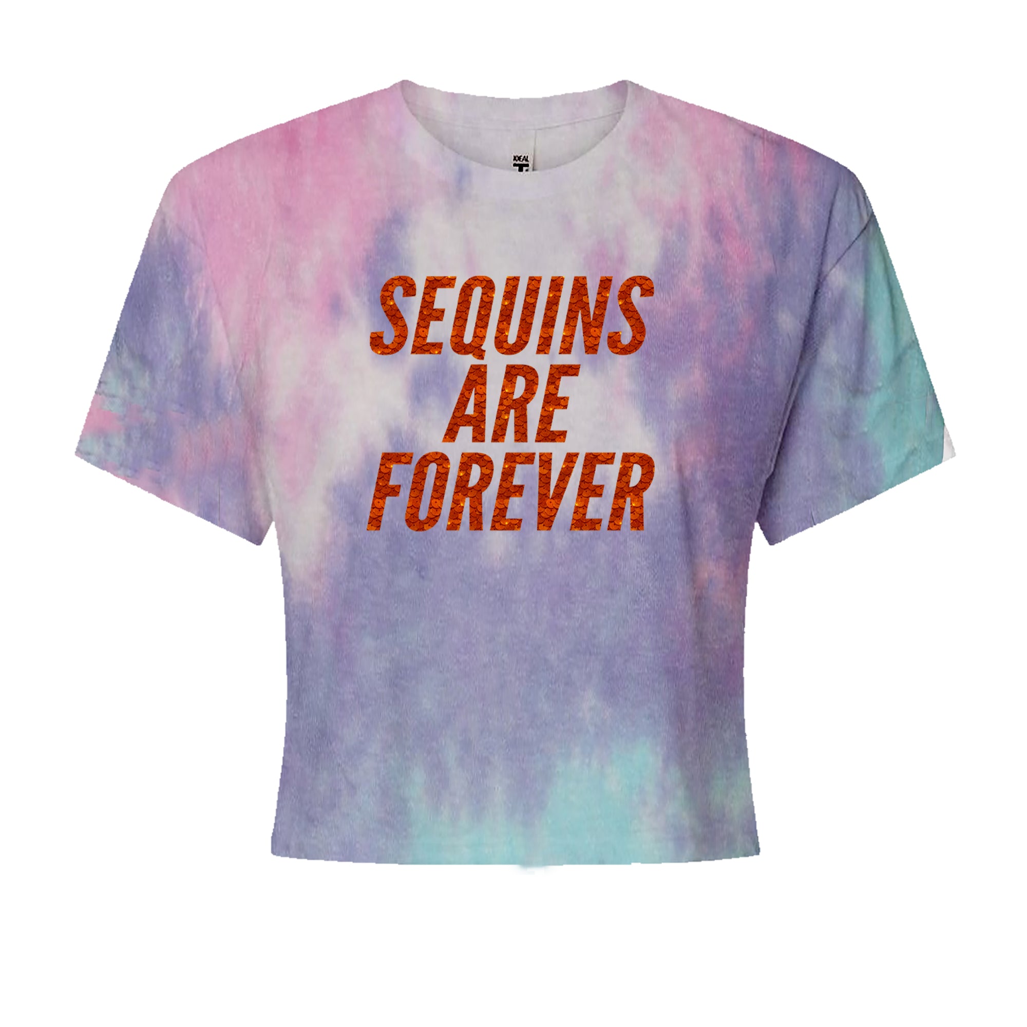 Sequins Are Forever Retro Glam Cropped T-Shirt Cotton Candy