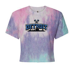 Detroit Motor City Retro Piston Cropped T-Shirt Cotton Candy