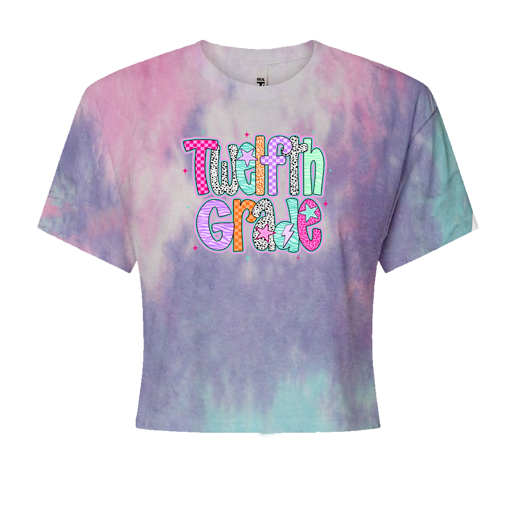 Senior Year Colorful Back to School Cropped T-Shirt Cotton Candy