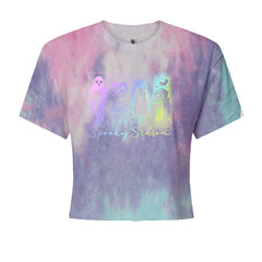 Spooky Season Cute Pastel Halloween Design Cropped T-Shirt Cotton Candy