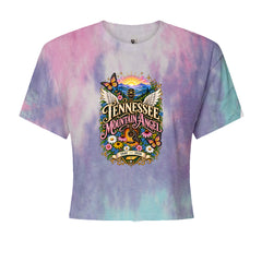 Tennessee Mountain Angel Wings Dolly Cropped T-Shirt Cotton Candy