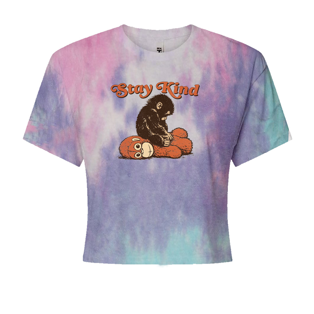 Punch Stay Kind Macaque Cropped T-Shirt Cotton Candy