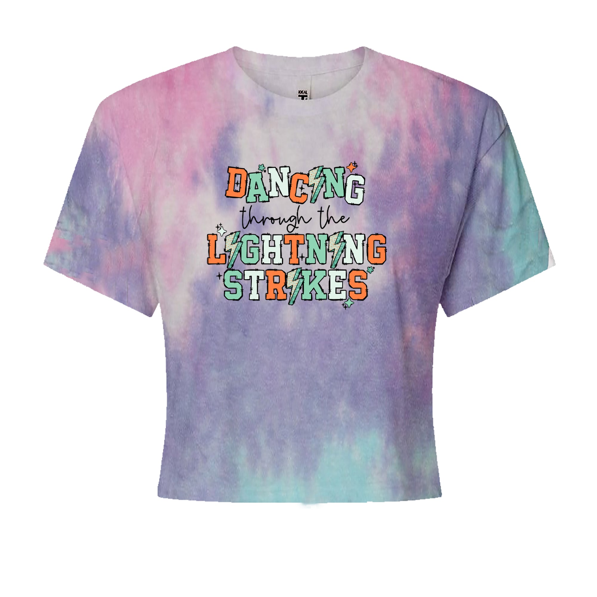 Dancing Through The Lightning Strikes Cropped T-Shirt Cotton Candy