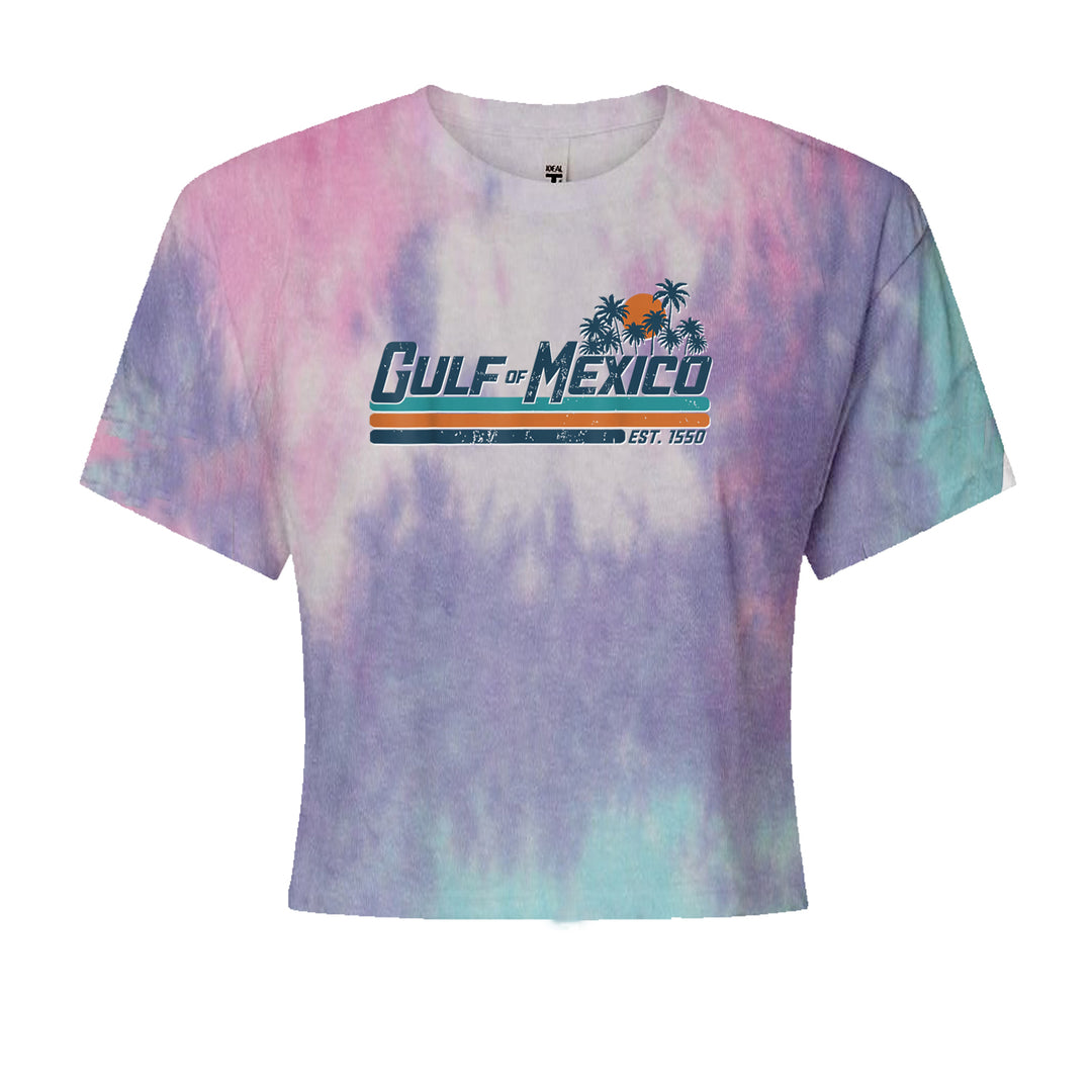 Gulf Of Mexico Established Year 1550 Cropped T-Shirt Cotton Candy