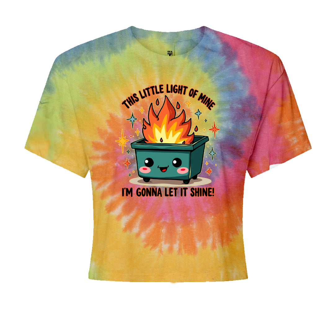 This Little Light of Mine Dumpster Fire Smile FaceCropped T-Shirt Eternity