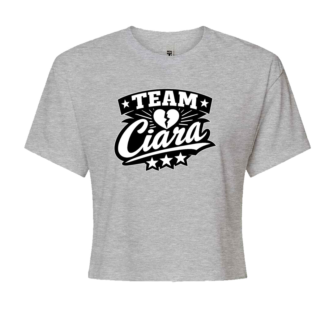 Team Ciara Scamanda Broken Heart Cropped T-Shirt Heather Grey