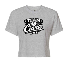 Team Ciara Scamanda Broken Heart Cropped T-Shirt Heather Grey