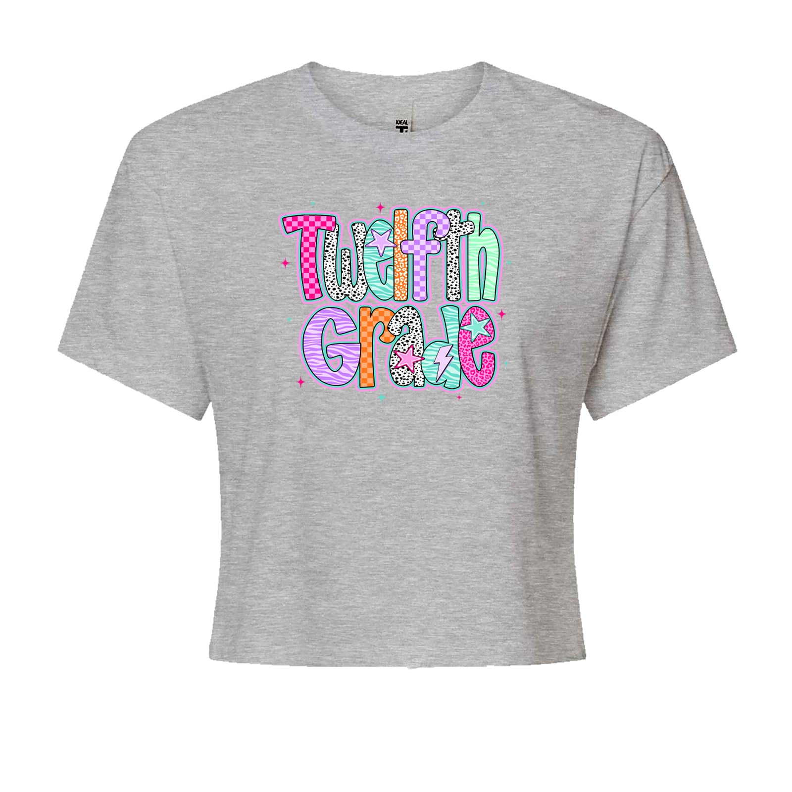 Senior Year Colorful Back to School Cropped T-Shirt Black