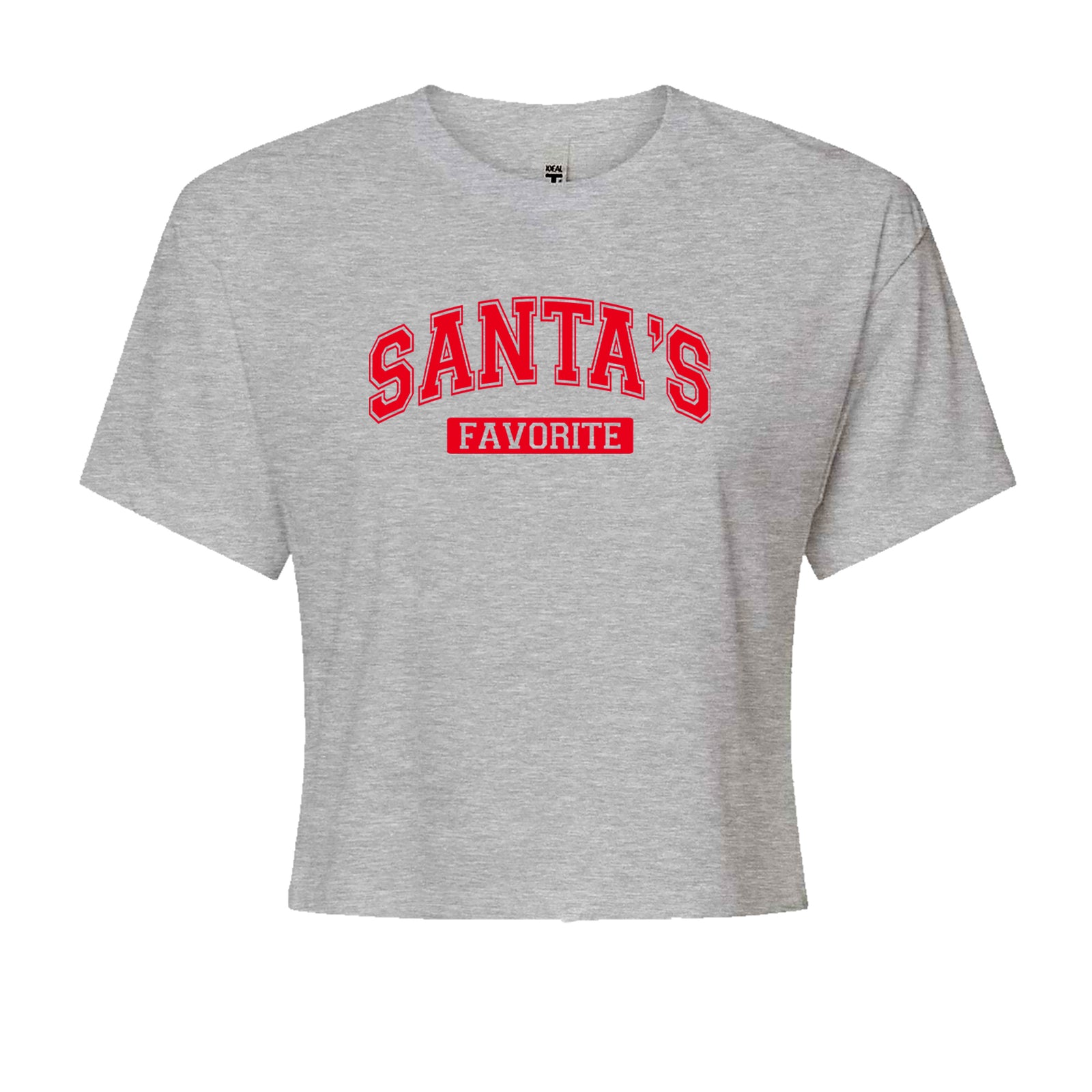 Santa's Favorite Cropped T-Shirt Black
