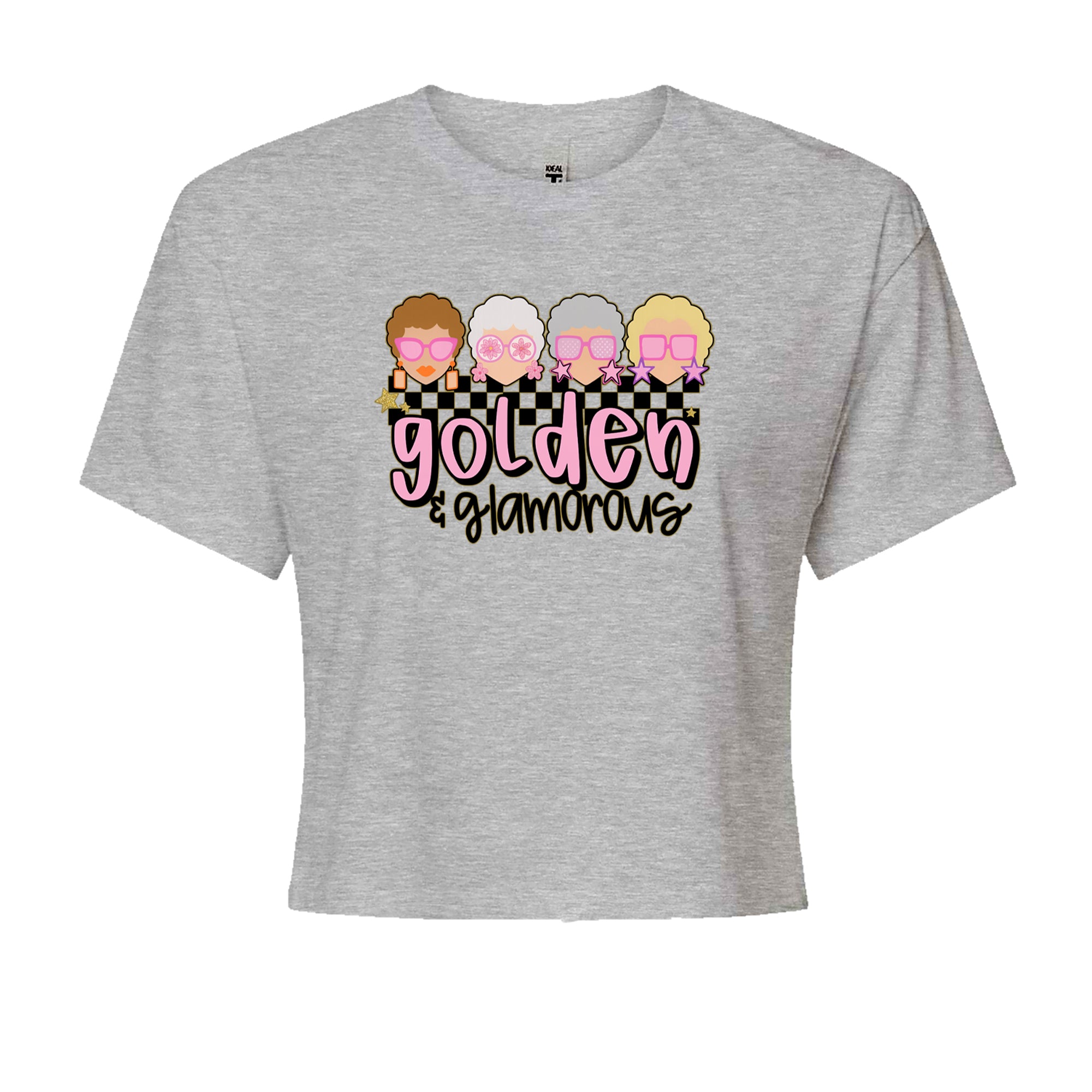 Golden And Glamorous Golden Girls Cropped T-Shirt Heather Grey