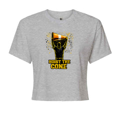 Hoist The Cone Pittsburgh Pride Cropped T-Shirt Heather Grey