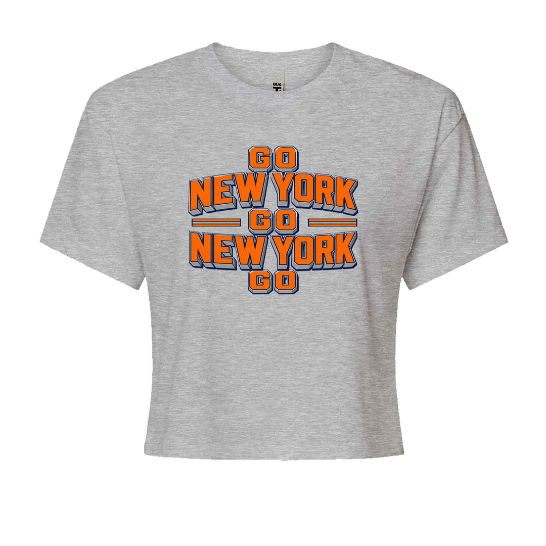 Go New York Go Basketball Cropped T-Shirt Heather Grey