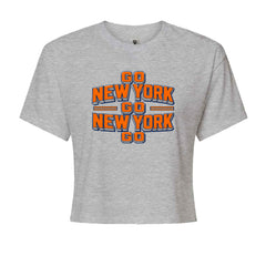 Go New York Go Basketball Cropped T-Shirt Heather Grey