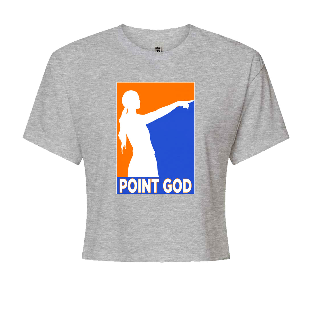 Point God Cunningham Basketball Pointing Meme  Cropped T-Shirt Heather Grey