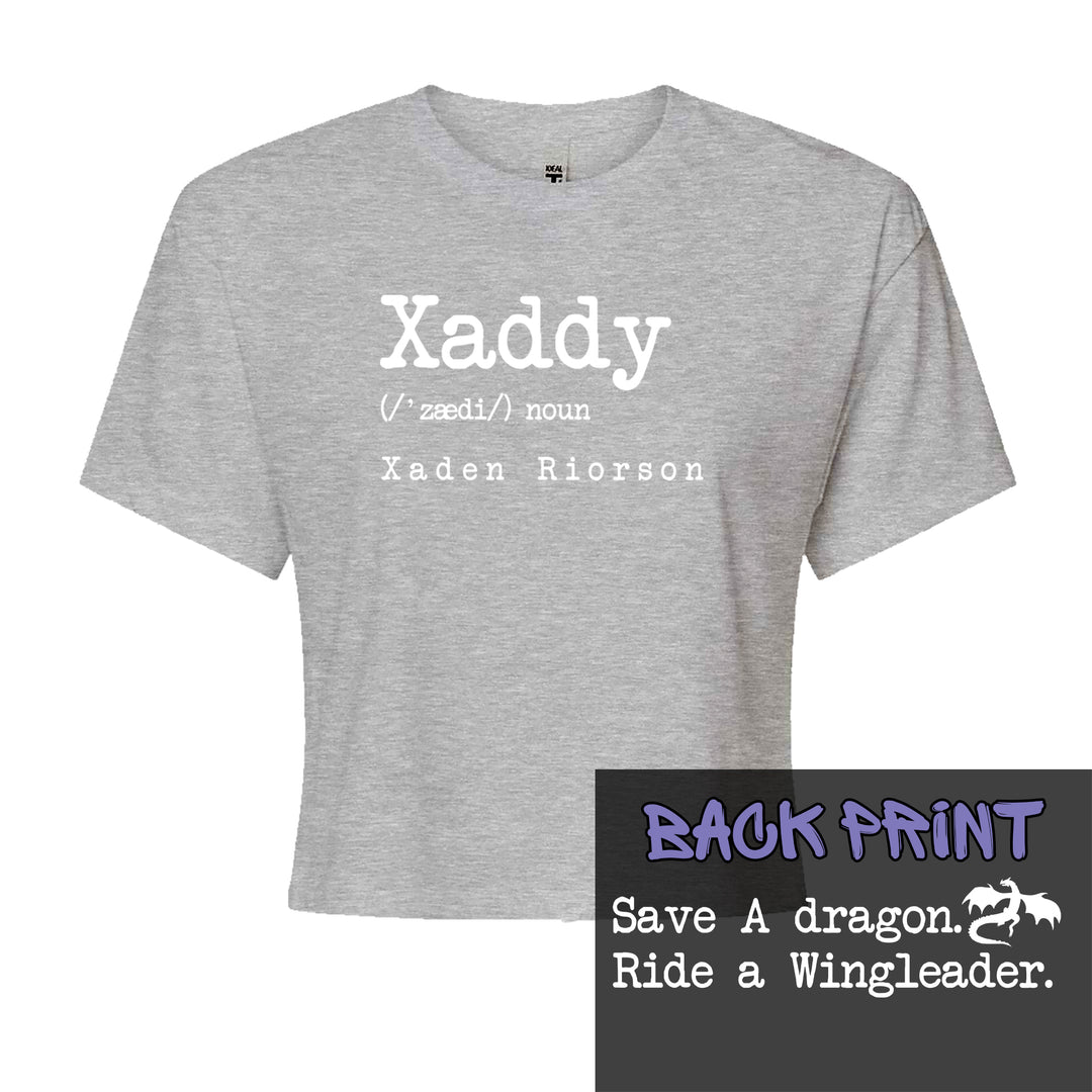 Xaddy Save A Dragon Ride A Wingleader Cropped T-Shirt Heather Grey