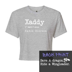 Xaddy Save A Dragon Ride A Wingleader Cropped T-Shirt Heather Grey