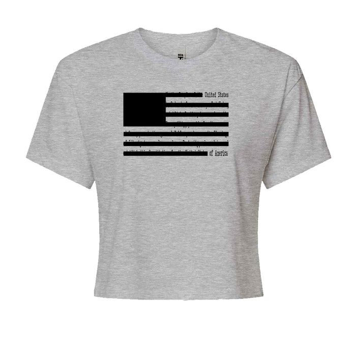 Redacted American Flag Cropped T-Shirt