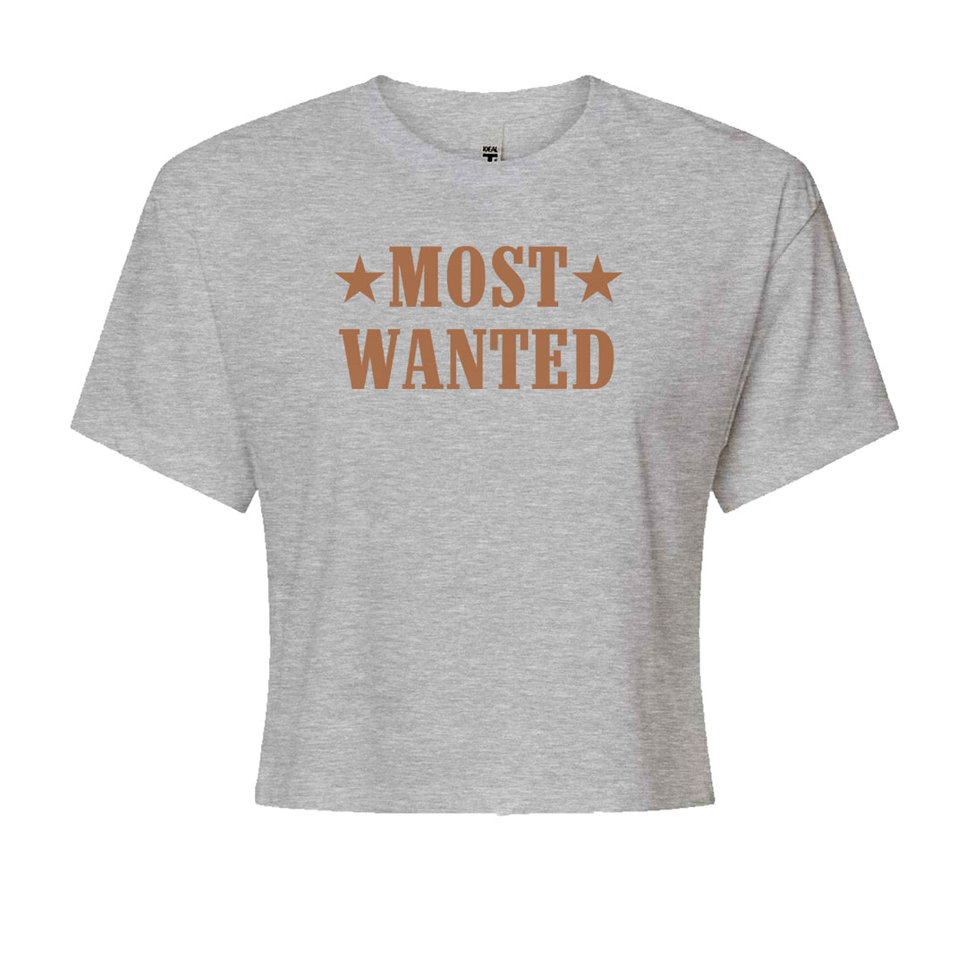Most Wanted Cowboy Cropped T-Shirt Heather Grey