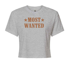 Most Wanted Cowboy Cropped T-Shirt Heather Grey